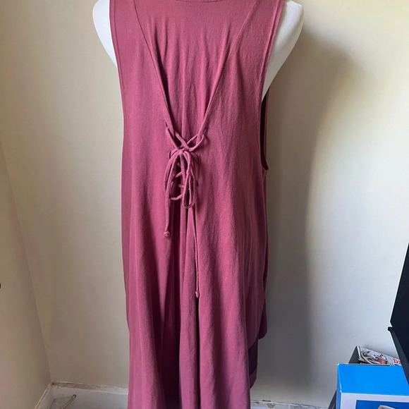 Vintage Bluefish Red Button Up Vest Tunic Dress, one size - Picture 5 of 5